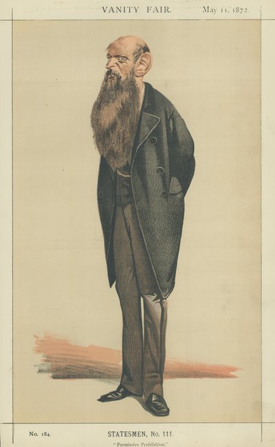 Sir Wilfrid Lawson (kolorowa litografia) autorstwa Adriano Cecioni