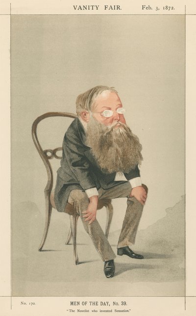 Powieściopisarz, który wynalazł uczucie, Wilkie Collins (seria Vanity Fair) autorstwa Adriano Cecioni