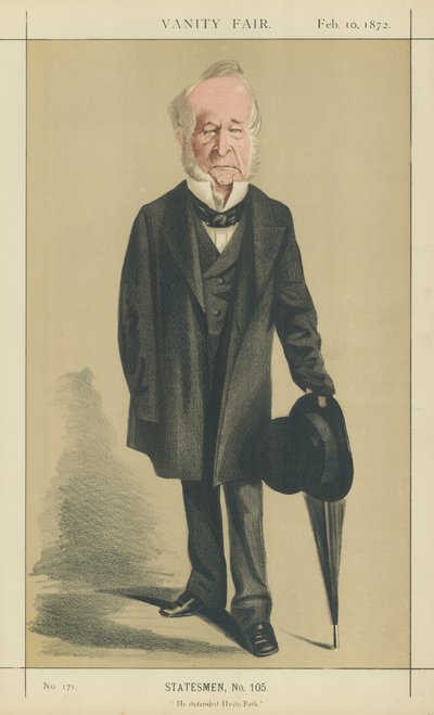 The Right Honourable Spencer Horatio Walpole (kolorowa litografia) autorstwa Adriano Cecioni