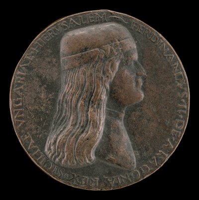 Ferdynand II Aragoński, zm. 1496, książę Kapui i król Neapolu 1495 [awers], 14951496. autorstwa Adriano Fiorentino