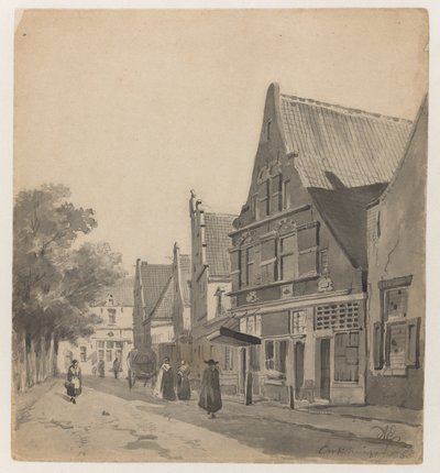 Widok na Zuiderhavendijk w Enkhuizen Enkhuizen 60 (tytuł na obiekcie) autorstwa Adrianus Eversen