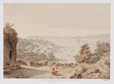 Widok Ternate i reda Ternate, zachodnie wybrzeże Halmahera, Północne Moluki autorstwa Adrianus Johannes Bik