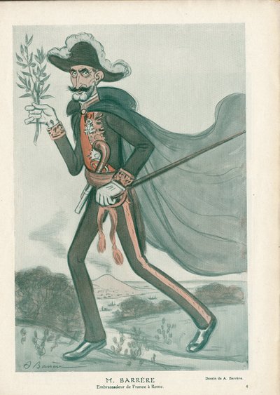 Fantasio - Ilustracja A Barrere (1874-1931): Włochy, Dyplomacja, Rzym - Barrere Camille, Dyplomaci autorstwa Adrien Barrere