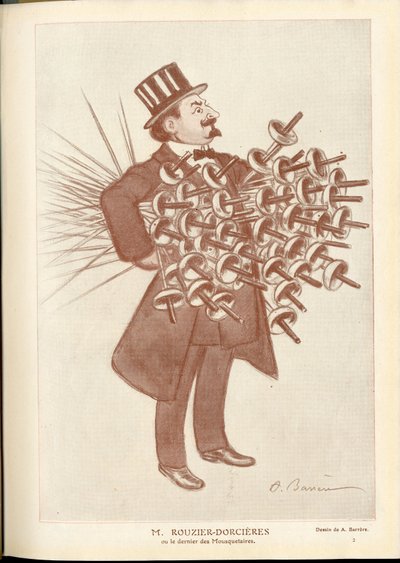 Fantasio, ca. 1912_4_1 - Ilustracja Barrere (1874-1931): Szermierka - Rouzier Dorcieres autorstwa Adrien Barrere