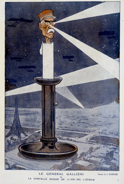 Generał Gallieni lub nowa świeca (z dziobu) gwiazdy. W Fantasio 1.12.1915. Rysunek A. Barrère. autorstwa Adrien Barrere
