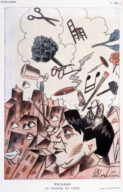 Humorystyczny rysunek Barrère na temat Pabla Picassa - w „Fantasio” z 15.11.1928. autorstwa Adrien Barrere
