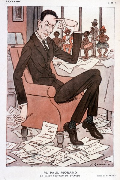 Humorystyczny portret Paula Moranda - autorstwa Barrère w „Fantasio” z 15.09.1928 autorstwa Adrien Barrere
