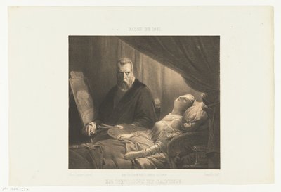 Tintoretto na łożu śmierci córki Le Tintoret et sa fille (tytuł na obiekcie) Salon de 1851 (tytuł serii na obiekcie) autorstwa Adrien Canelle