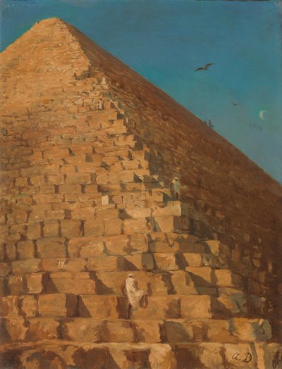 Wielka Piramida, Giza, 1830 lub później. autorstwa Adrien Dauzats