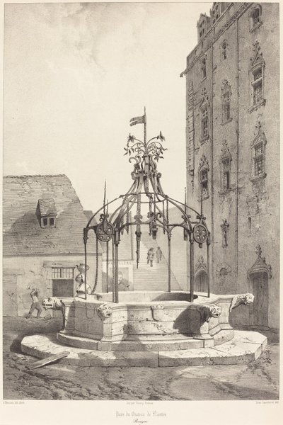 Studnia Chateau de Nantes, Bretania autorstwa Adrien Dauzats after Léon Gaucherel