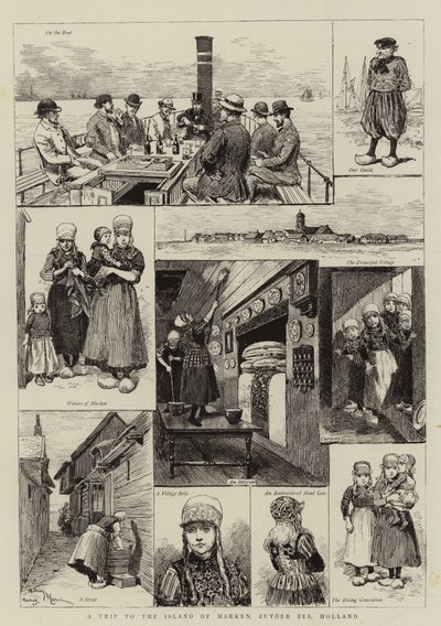 Wycieczka na wyspę Marken, Zuyder Zee, Holandia autorstwa Adrien Emmanuel Marie