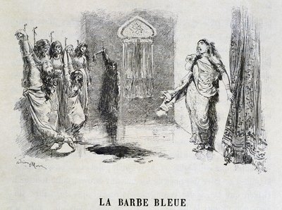 Beard Bleue - w „Les Tales de Fées” Charlesa Perraulta, ilustracje Adriena Marie autorstwa Adrien Emmanuel Marie