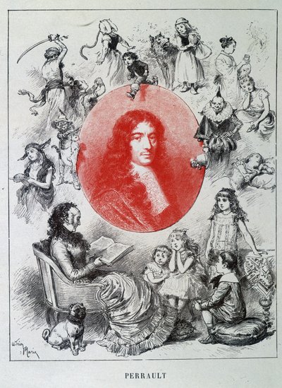 Portret Charlesa Perraulta - w „Les contes de fee” Charlesa Perraulta, ilustracje Adrien Marie autorstwa Adrien Emmanuel Marie