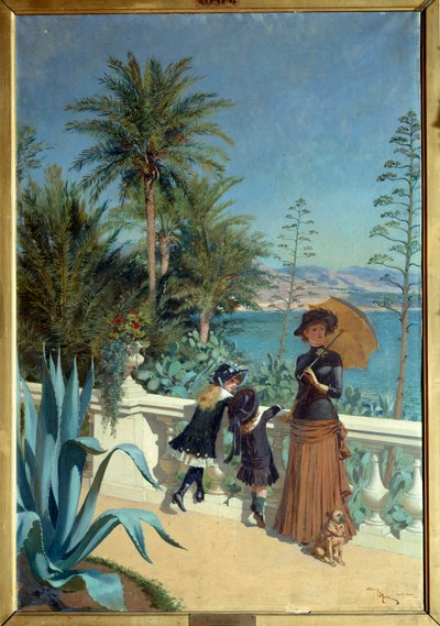 Taras w Monte Carlo. Obraz Adriena Marie (1848-1891) autorstwa Adrien Emmanuel Marie