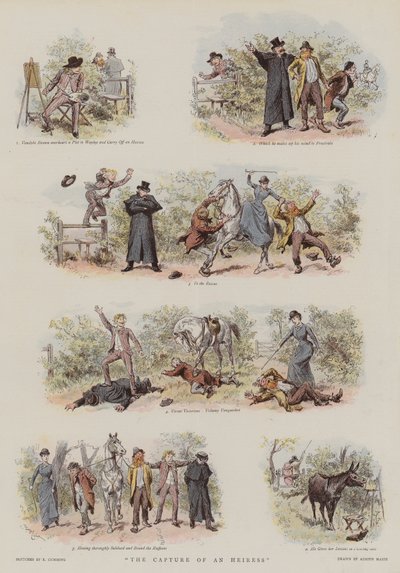 Schwytanie dziedziczki (chromolitho) autorstwa Adrien Emmanuel Marie