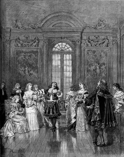 Przedstawienie teatralne: „Impromptu Wersalu” Moliera. Paryż, komedia francuska autorstwa Adrien Emmanuel Marie