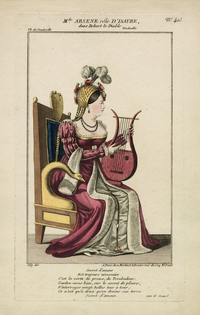 Panna Arsene w roli Isaure, Paryż 1812 (druk) autorstwa Adrien Joly