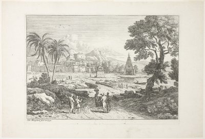 Krajobraz z dwiema palmami autorstwa Adrien Manglard