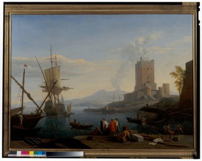 Port z Wezuwiuszem w tle autorstwa Adrien Manglard
