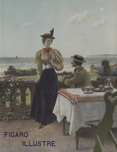 W Villers-sur-Mer. Okładka Le Figaro Illustre, lipiec 1897 autorstwa Adrien Moreau