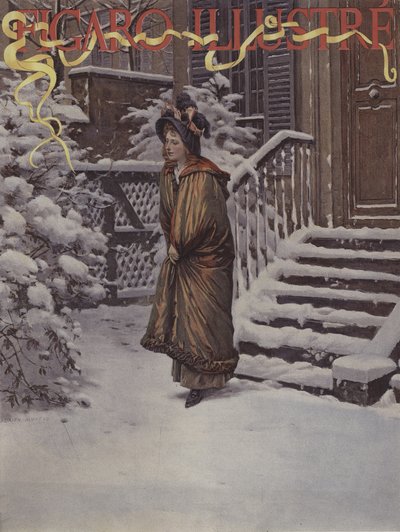 Premiera Neige (Pierwszy śnieg). Okładka Le Figaro Illustre, styczeń 1894 autorstwa Adrien Moreau