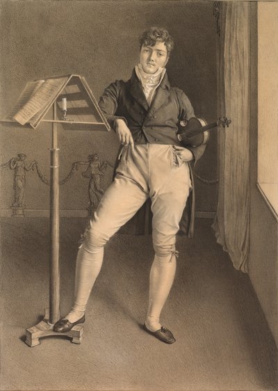 Portret skrzypka Jeana Vidala (1789-1867) autorstwa Adrien Victor Auger