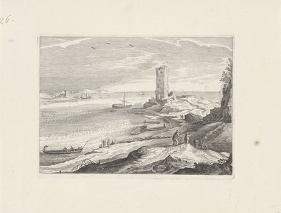 Pejzaż morski z ruiną wieży autorstwa Aegidius Sadeler (II) (attributed to)