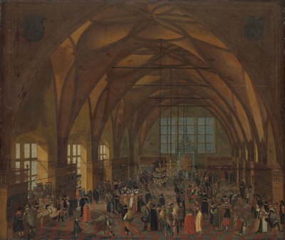 Wnętrze Sali Władysława, Praga autorstwa Aegidius Sadeler (II) (copy after)