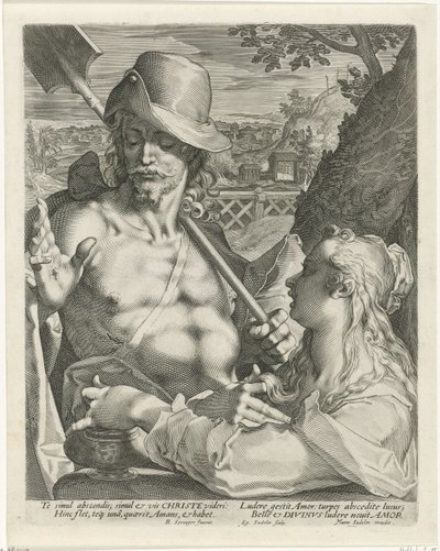 Chrystus ukazujący się jako ogrodnik Marii Magdalenie (Noli mi tangere) autorstwa Egidius  Sadeler (II)