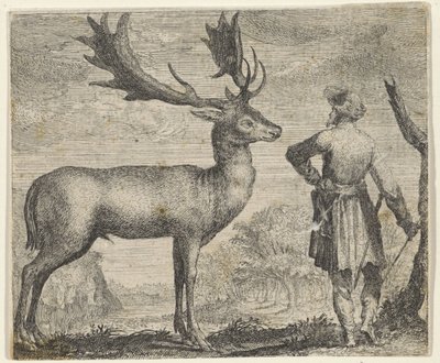 Bajka o łosiu i człowieku autorstwa Egidius  Sadeler (II)