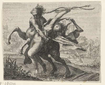 Bajka o porwaniu kobiety przez centaur autorstwa Egidius  Sadeler (II)