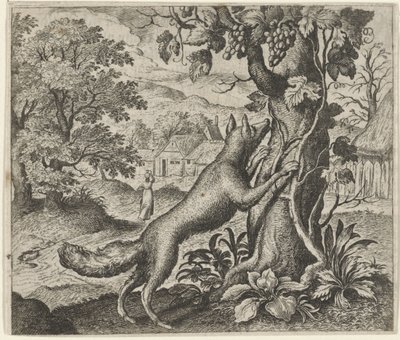 Bajka o Lisie i Winogronach autorstwa Egidius  Sadeler (II)