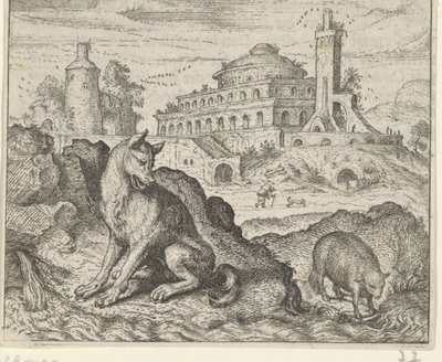 Bajka o wilku i baranku autorstwa Egidius  Sadeler (II)