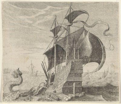 Bajka o statku i wielorybie autorstwa Egidius  Sadeler (II)