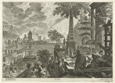 Wiosna Ver (tytuł na obiekcie) Cztery pory roku (tytuł serii) autorstwa Egidius  Sadeler (II)