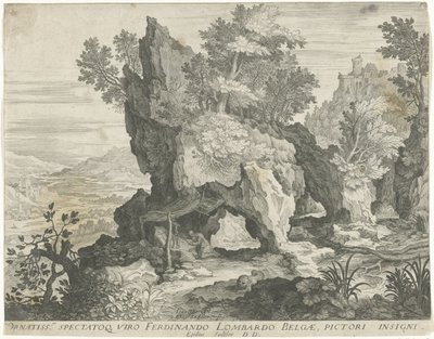 Skalny krajobraz ze św. Hieronimem autorstwa Egidius  Sadeler (II)