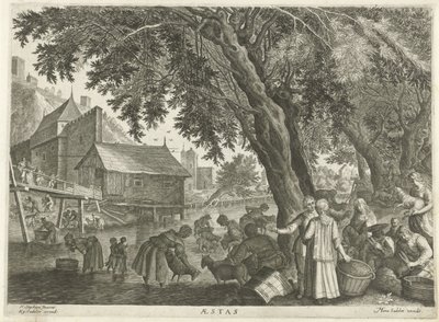 Lato Aesty (tytuł na obiekcie) Cztery pory roku (tytuł serii) autorstwa Egidius  Sadeler (II)