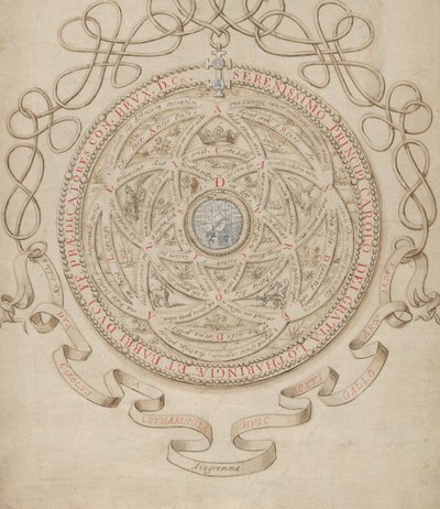 Anagram ku czci Karola III, księcia Lotaryngii i Baru, ca. 1595-1605. autorstwa Aegidius Sadeler II