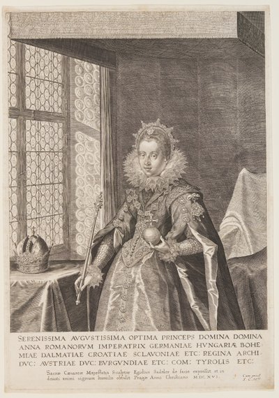 Anna, żona cesarza Macieja autorstwa Aegidius Sadeler II