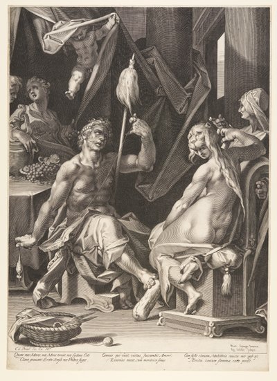 Herkules i Omfale autorstwa Aegidius Sadeler II