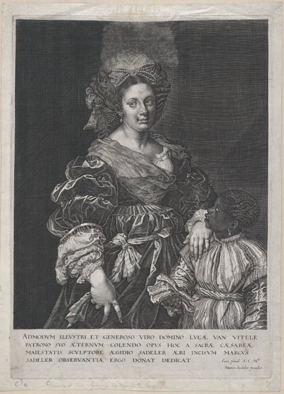 Laura Dianti z czarną kartką, 1600-1627. autorstwa Aegidius Sadeler II
