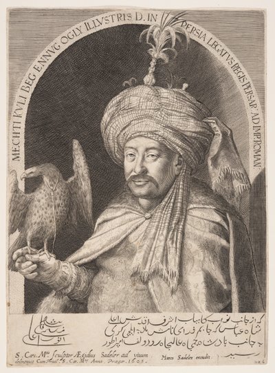 Mechti Kuli Beg (Mehdi Quli Beg), perski ambasador w Pradze autorstwa Aegidius Sadeler II