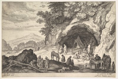 Krajobraz górski z grupą Cyganów, 1586-1629. autorstwa Aegidius Sadeler II