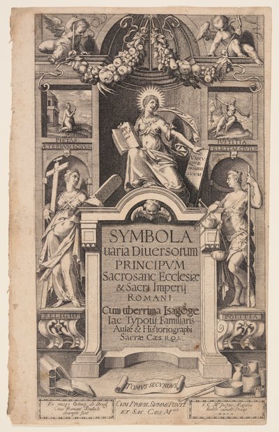 Strona tytułowa Symbola varia diversorum autorstwa Aegidius Sadeler II