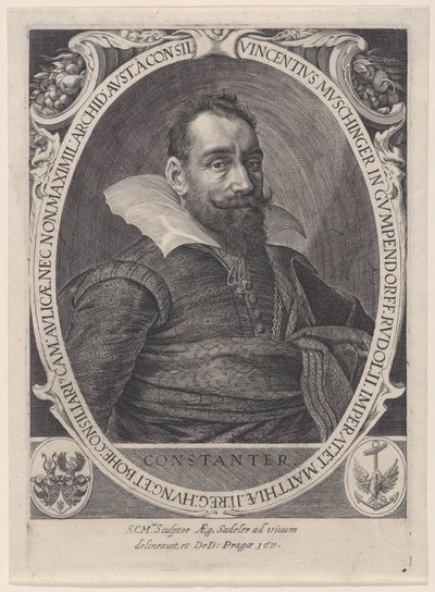 Vincenz Muschinger, Rada do cesarza Rudolfa II, 1611., 1611. autorstwa Aegidius Sadeler II