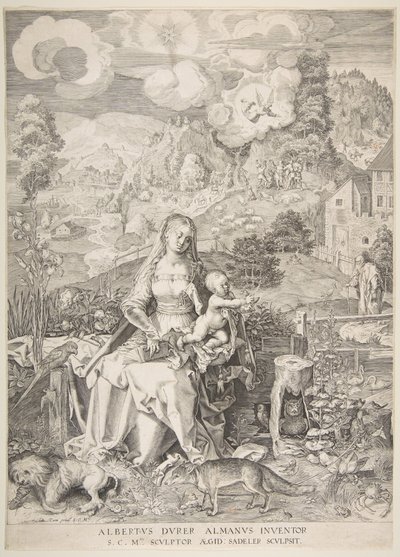 Dziewica z Dzieciątkiem w krajobrazie, ca. 1597. autorstwa Aegidius Sadeler II