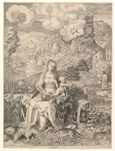 Dziewica z Dzieciątkiem w krajobrazie, ca. 1597. autorstwa Aegidius Sadeler II