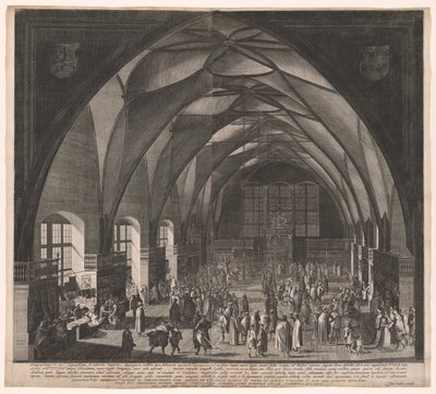 Sala Władysława, Zamek Praski, doroczne targi autorstwa Aegidius Sadeler II