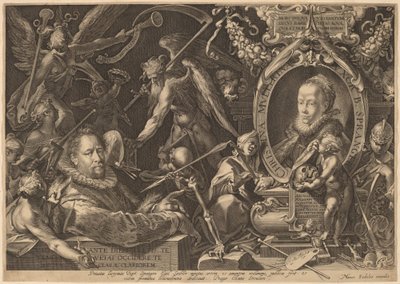 Bartholomaeus Spranger i jego zmarła żona Christina Muller autorstwa Aegidius Sadeler II, after Bartholomaeus Spranger