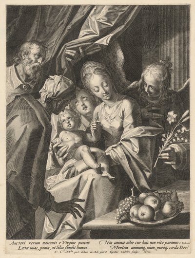 Święta Rodzina ze św. Anną i dwoma aniołami autorstwa Aegidius Sadeler II, after Hans von Aachen